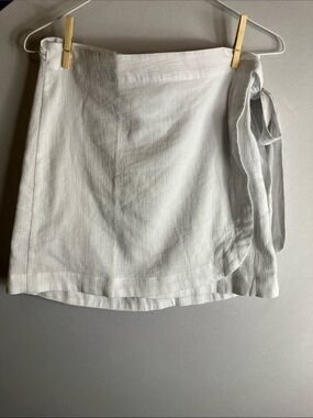 Fabletics White Mini Wrap Skirt